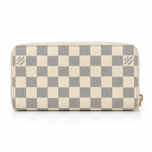 Louis Vuitton Damier Azur Zippy Wallet – Zip Around Long Wallet Purse | White