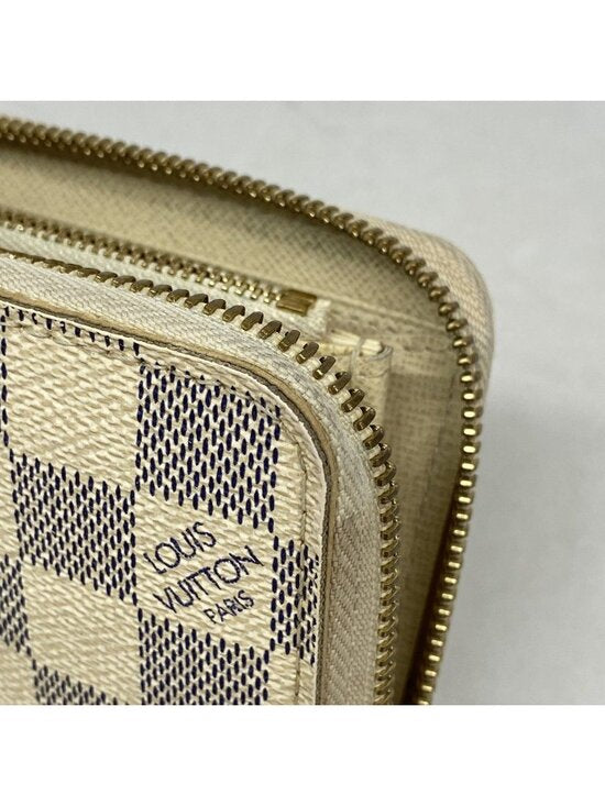 Louis Vuitton Damier Azur Zippy Wallet – Zip Around Long Wallet Purse | White